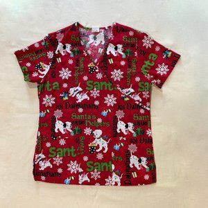 Christmas scrub top